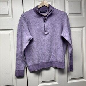 Vineyard Vines Merino Wool Sweater 1/4 Zip Mens Purple Size XL